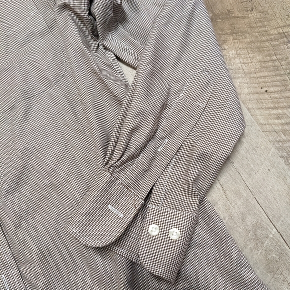 Lauren Ralph Lauren Brown and White Long Sleeve Button Down Shirt - Picture 3 of 11